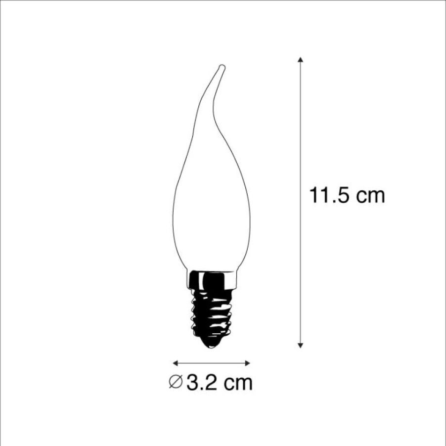 Leuchtmittel LUEDD | 3Er Set E14 Led-Kerzenlampen Matt Bxs35 1W 2200K