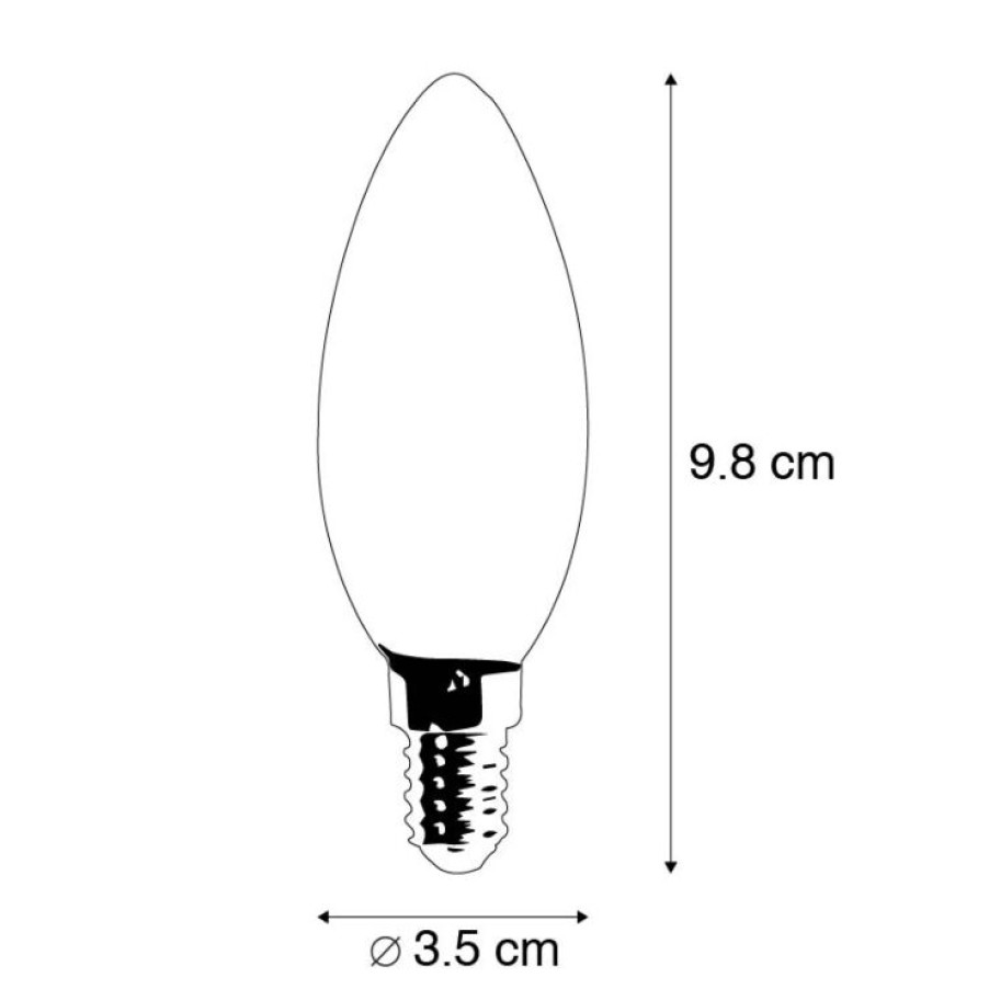 Leuchtmittel LUEDD | E14 Dimmbare Led Filament Kerzenlampe B35 3W 250 Lm 2700K