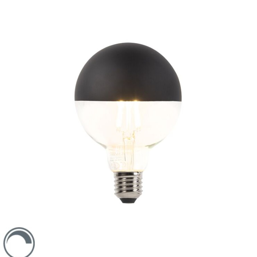 Leuchtmittel LUEDD | E27 Dimmbare Led-Filamentlampe Kopfspiegel G95 Schwarz 550Lm 2700K