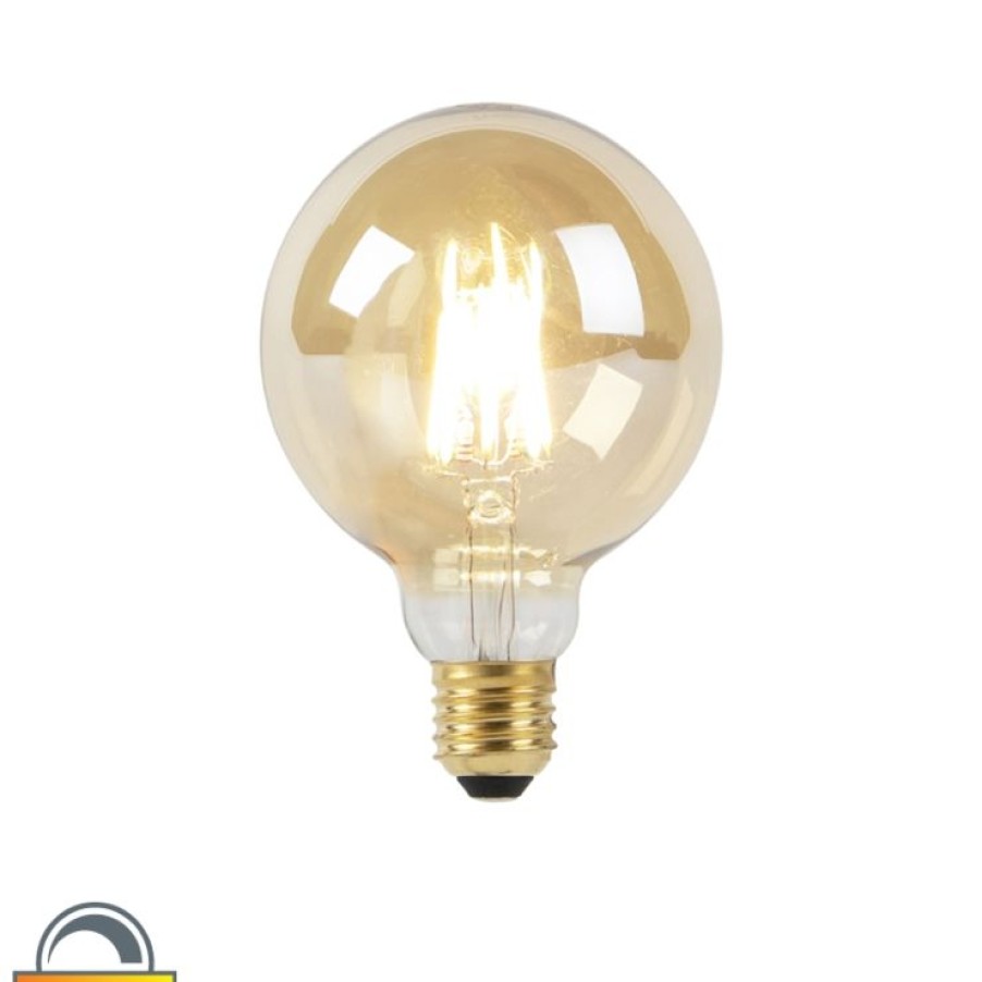 Leuchtmittel LUEDD | E27 Dimm-Zu-Warm-Led-Lampe G95 Gold 8W 806 Lm 2000-2700K