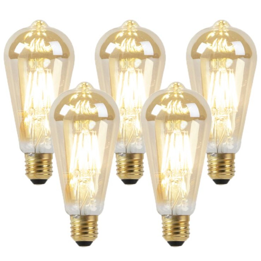 Leuchtmittel LUEDD | Set Mit 5 E27 Led-Lampen, Dimmbar Bis Warmes Gold, 8 W, 806 Lm, 2000-2700 K