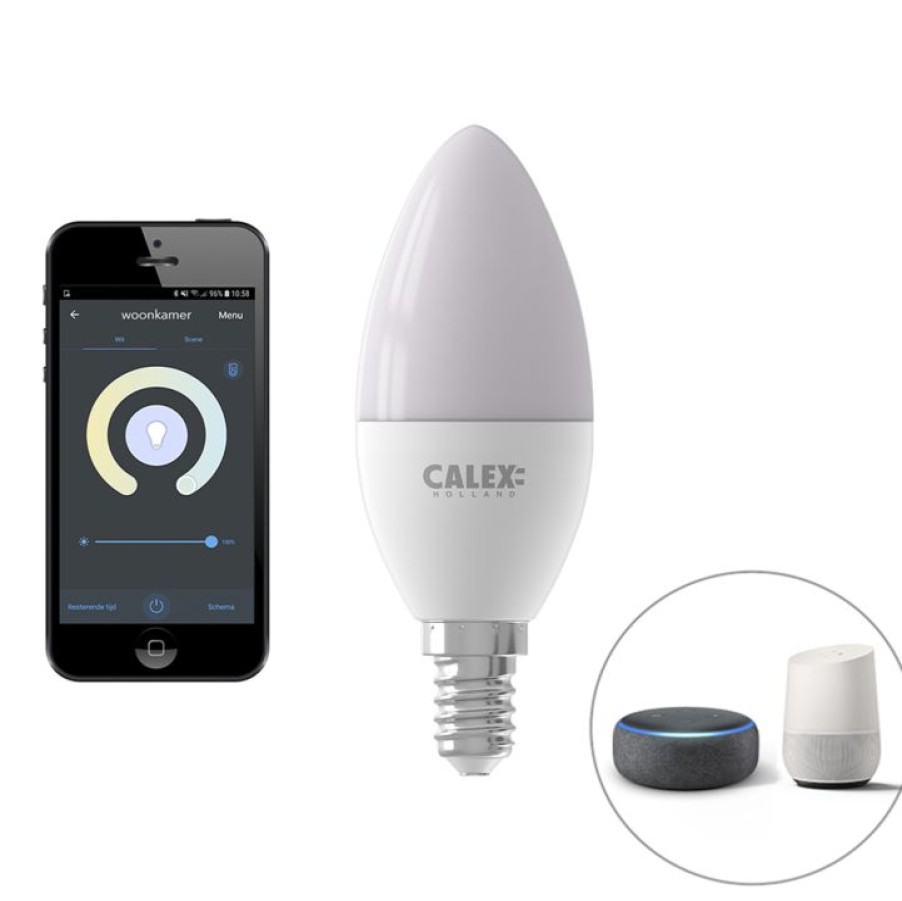 Leuchtmittel Calex | Smart E14 Kelvin-Dimmbar Led Kerzenlampe 5W 470 Lm 2200-4000K