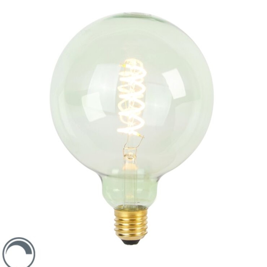 Leuchtmittel LUEDD | E27 Dimmbare Led-Gluhfaden-Spirallampe G125 Grun 4W 180 Lm 1800K