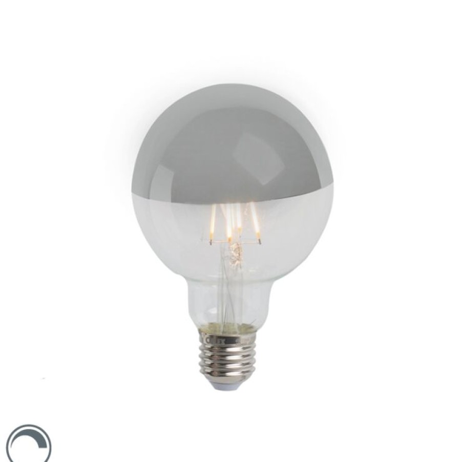 Leuchtmittel Calex | E27 Dimmbare Led Lampe Aufsatzspiegel Silber G95 3,5W 250Lm 2300K