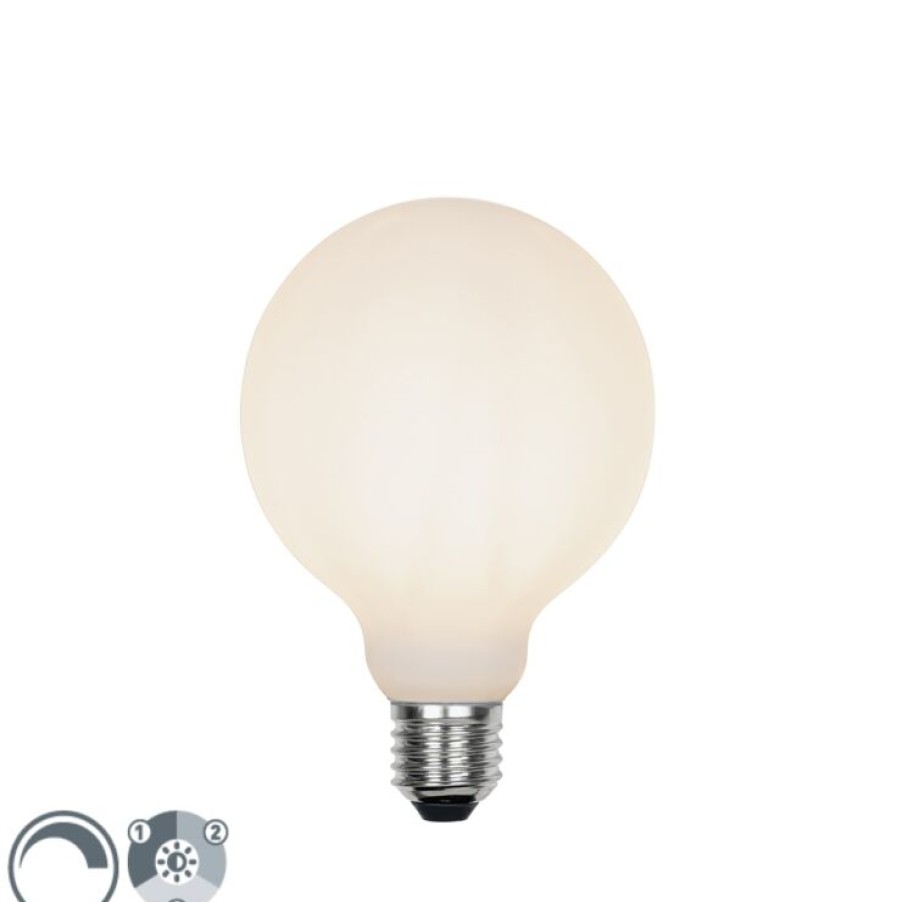 Leuchtmittel LUEDD | E27 3-Stufig Dimmbare Led-Lampe G95 Milchglas 5W 550 Lm 2700K