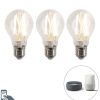 Leuchtmittel Calex | Set Mit 3 Intelligenten E27 Dimmbaren Led-Lampen A60 7W 806 Lm 1800-3000K