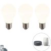 Leuchtmittel Calex | Set Mit 3 Intelligenten E27 Dimmbaren Led-Lampen A60 Matt 7W 806 Lm 2200-4000K