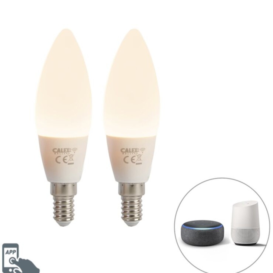 Leuchtmittel Calex | Set Mit 2 Intelligenten E14-Led-Lampen B35 4,9 W 470 Lm 2200-4000 K