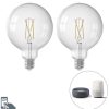 Leuchtmittel Calex | Set Mit 2 Intelligenten E27 Dimmbaren Led-Lampen G125 7,5 W 1055 Lm 1800-3000 K