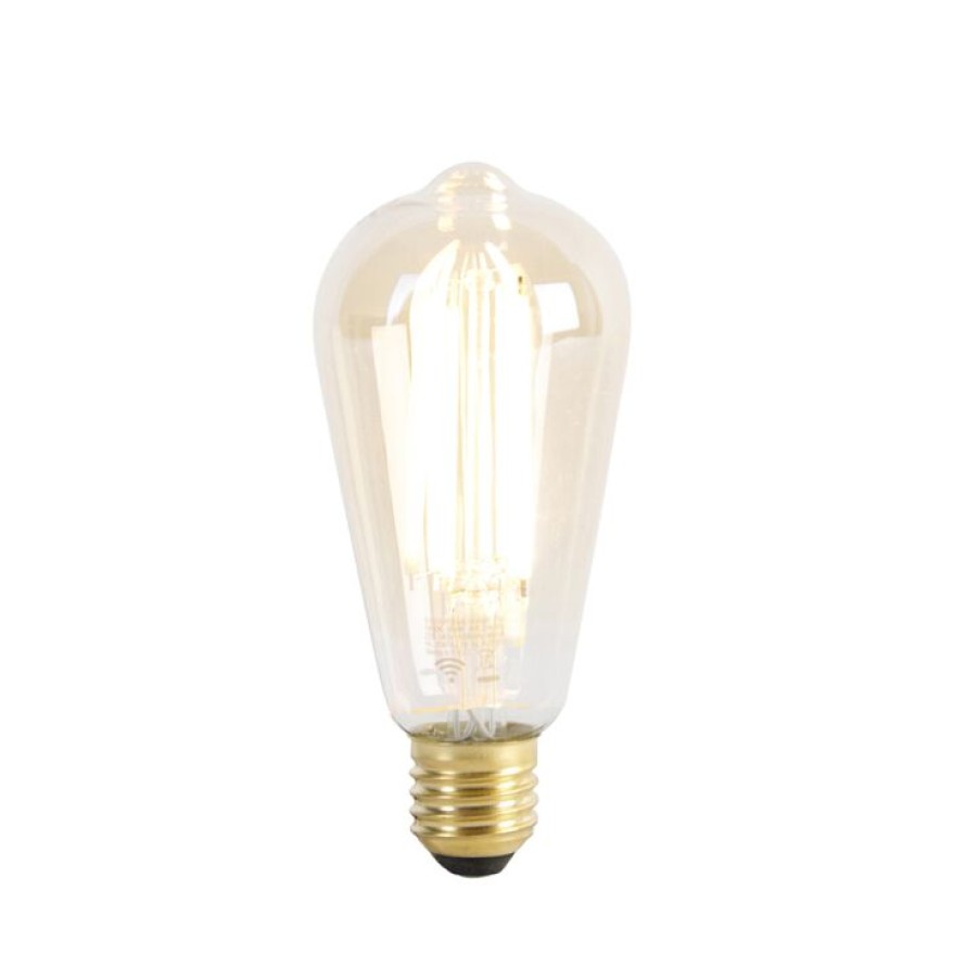 Leuchtmittel Calex | Intelligente Dimmbare E27-Led-Lampe St64 Gold 7W 806 Lm 1800-3000K