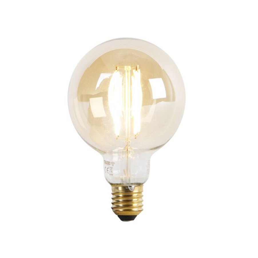 Leuchtmittel Calex | Intelligente E27-Led-Lampe, Dimmbar Bis Warm, G95, Gold, 7 W, 806 Lm, 1800 K – 3000 K