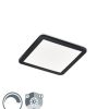 Led Trio Leuchten | Deckenleuchte Quadratisch Schwarz 30 Cm Inkl. Led 3-Stufig Dimmbar Ip44 - Lope