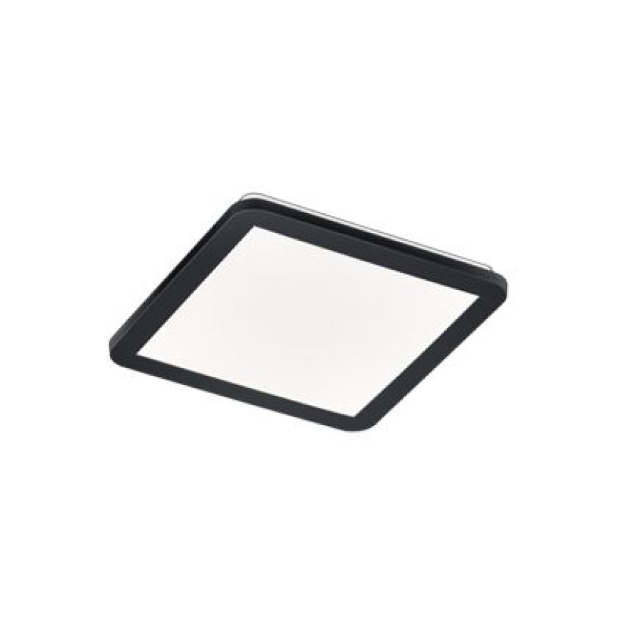 Led Trio Leuchten | Deckenleuchte Quadratisch Schwarz 30 Cm Inkl. Led 3-Stufig Dimmbar Ip44 - Lope