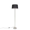 Innenbeleuchtung QAZQA | Moderne Stehlampe Stahl Mit Schwarzem Schirm 45 Cm - Simplo