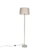 Innenbeleuchtung QAZQA | Moderne Stehlampe Stahl Mit Taupefarbenem Schirm 45 Cm - Simplo