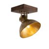 Innenbeleuchtung QAZQA | Industrieller Deckenspot Bronze Mit Holz 30 Cm - Mangos