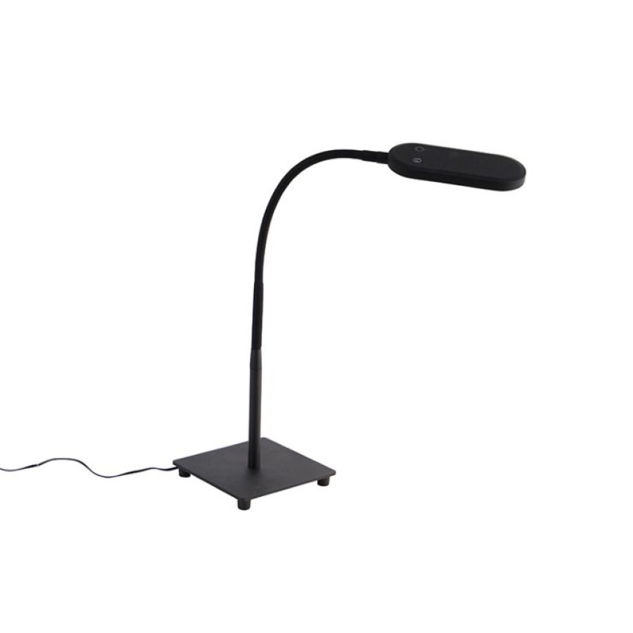 Led QAZQA | Moderne Tischlampe Schwarz Inkl. Led 4-Stufig Dimmbar - Botot