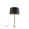 Innenbeleuchtung QAZQA | Art Deco Tischlampe Gold Mit Baumwollschirm Schwarz 45 Cm - Torre