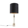 Innenbeleuchtung QAZQA | Art Deco Tischlampe Gold Samtschirm Schwarz 40 Cm - Diverso