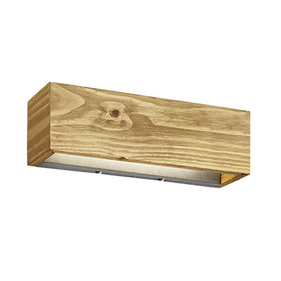 Led Trio Leuchten | Land Wandleuchte Holz 39 Cm Inkl. Led Dimmbar - Linc