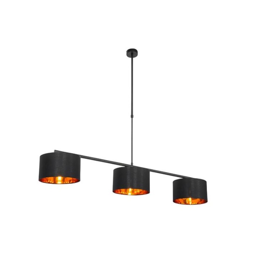 Innenbeleuchtung QAZQA | Moderne Hangelampe Schwarz Mit Gold 125 Cm 3-Flammig - Vt 3