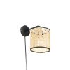 Innenbeleuchtung QAZQA | Landwandlampe Schwarz Mit Rattanschirm - Kata