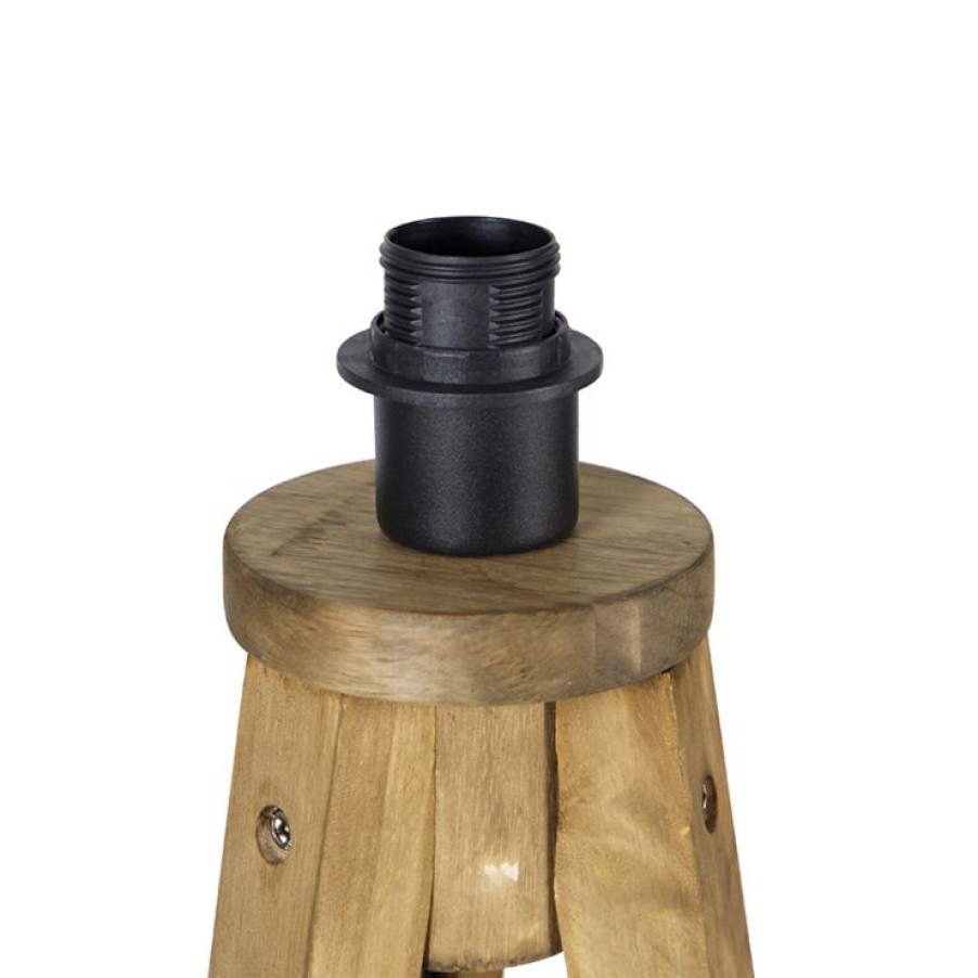 Innenbeleuchtung QAZQA | Landliche Stehlampe Stativ Vintage Holz - Stativ Classic