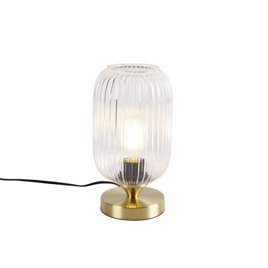 Innenbeleuchtung QAZQA | Art Deco Tischlampe Messing - Banci