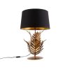 Innenbeleuchtung QAZQA | Tischlampe Gold Mit Schwarzem Baumwollschirm 40 Cm - Botanica