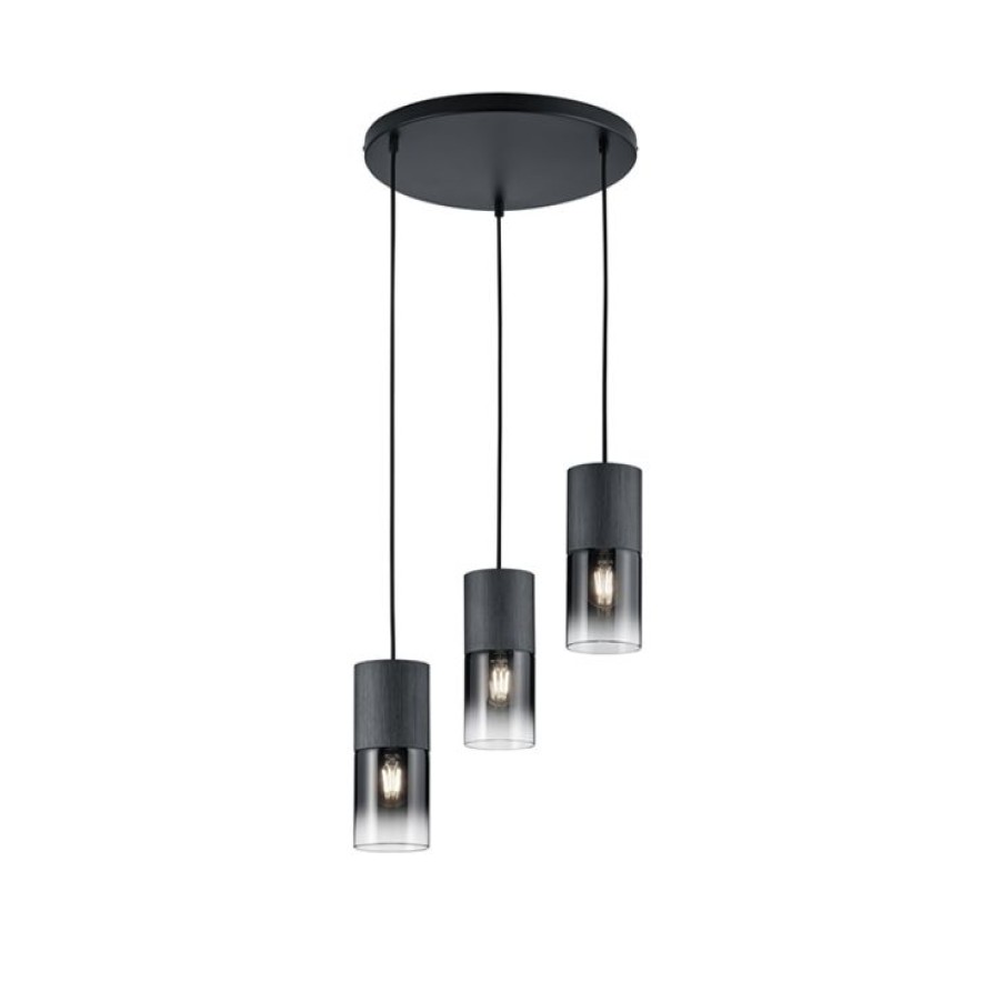 Innenbeleuchtung Trio Leuchten | Moderne Hangelampe Schwarz 3-Licht - Huygen