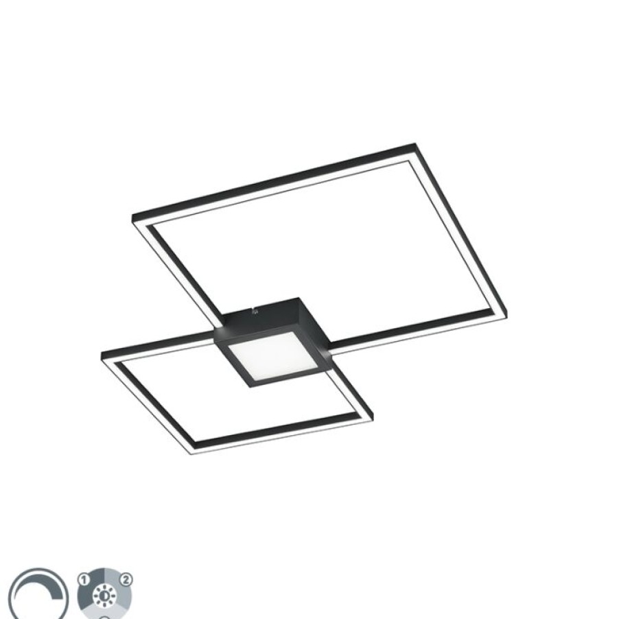 Led Trio Leuchten | Design Deckenleuchte Grau Inkl. Led 3-Stufig Dimmbar - Cindy