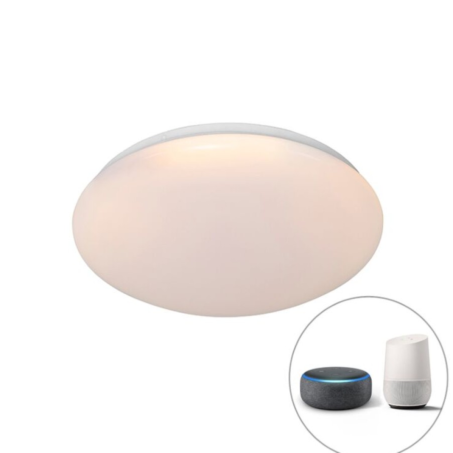 Smart Home QAZQA | Smarte Moderne Deckenleuchte Weis 38 Cm Inkl. Led Und Rgb - Iene