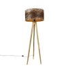 Innenbeleuchtung QAZQA | Landliches Stativ Vintage Holz Mit Leopardenhaube 50 Cm - Tripod Classic