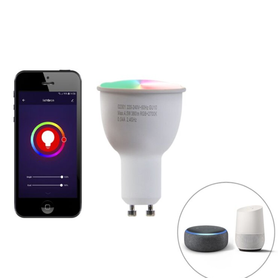 Smart Home QAZQA | Smarter Bodenspot Edelstahl Inkl. Wifi Gu10 Ip65 - Basic Round