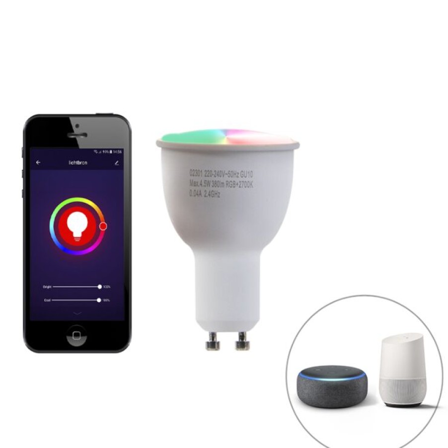 Smart Home QAZQA | Smarter Moderner Spike-Spot Schwarz Ip44 Inkl. Wifi Gu10 - Solo