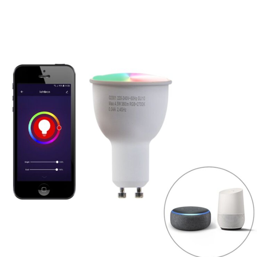 Smart Home QAZQA | Smarter Einbaustrahler Stahl Inkl. Wifi Gu10 Lichtquelle - Carree