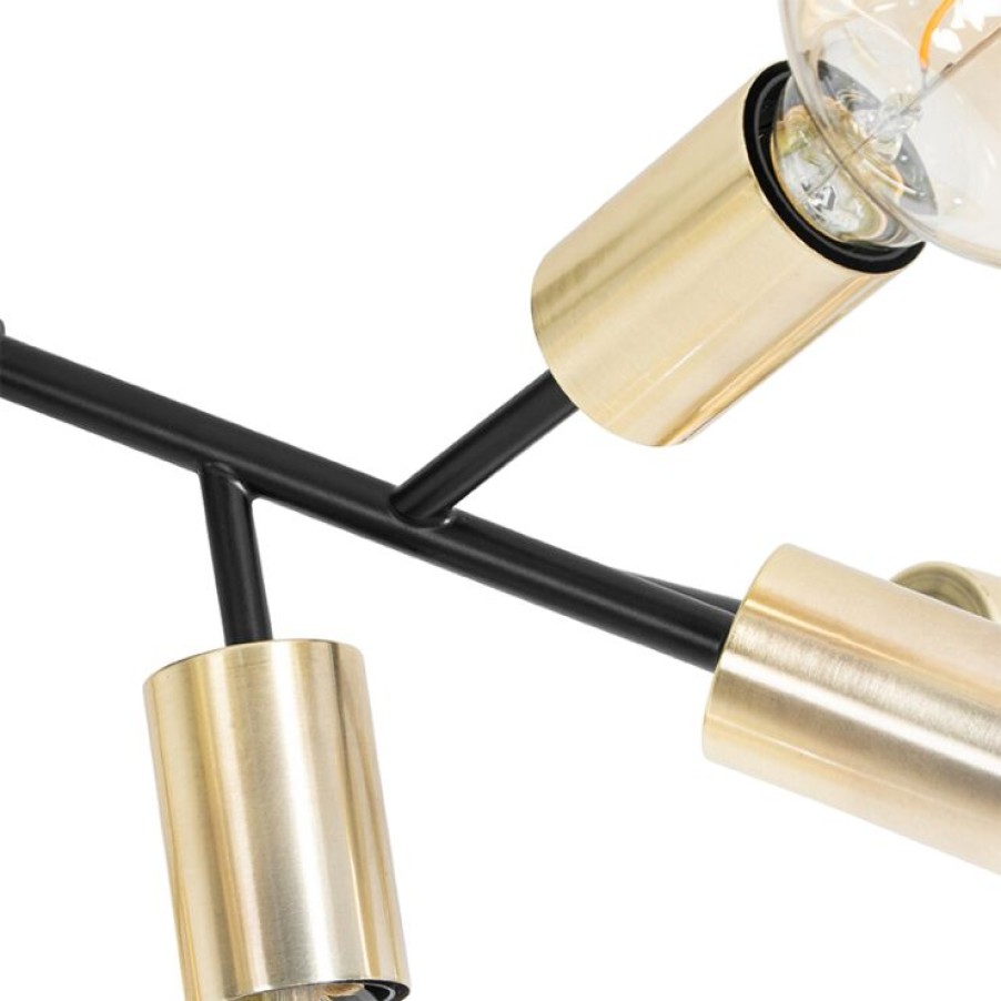 Innenbeleuchtung QAZQA | Moderne Deckenlampe Schwarz Mit Gold 12 Lichter - Juul