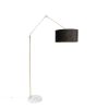 Innenbeleuchtung QAZQA | Moderne Stehlampe Gold Veloursschirm Schwarz 50 Cm - Editor