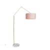 Innenbeleuchtung QAZQA | Moderne Stehlampe Gold Samtschirm Rosa 50 Cm - Editor