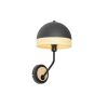 Innenbeleuchtung QAZQA | Orientalische Wandlampe Schwarz Mit Rattan 20 Cm - Magna Rattan