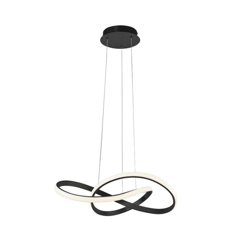 Smart Home Paul Neuhaus | Design Hangelampe Schwarz 57 Cm Dimmbar Inkl. Led - Viola Due