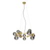 Smart Home QAZQA | Art Deco Hangelampe Gold Mit Rauchglas 12 Lichter - David