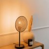 Innenbeleuchtung QAZQA | Country Tischlampe Schwarz Mit Rattan 25 Cm - Kata