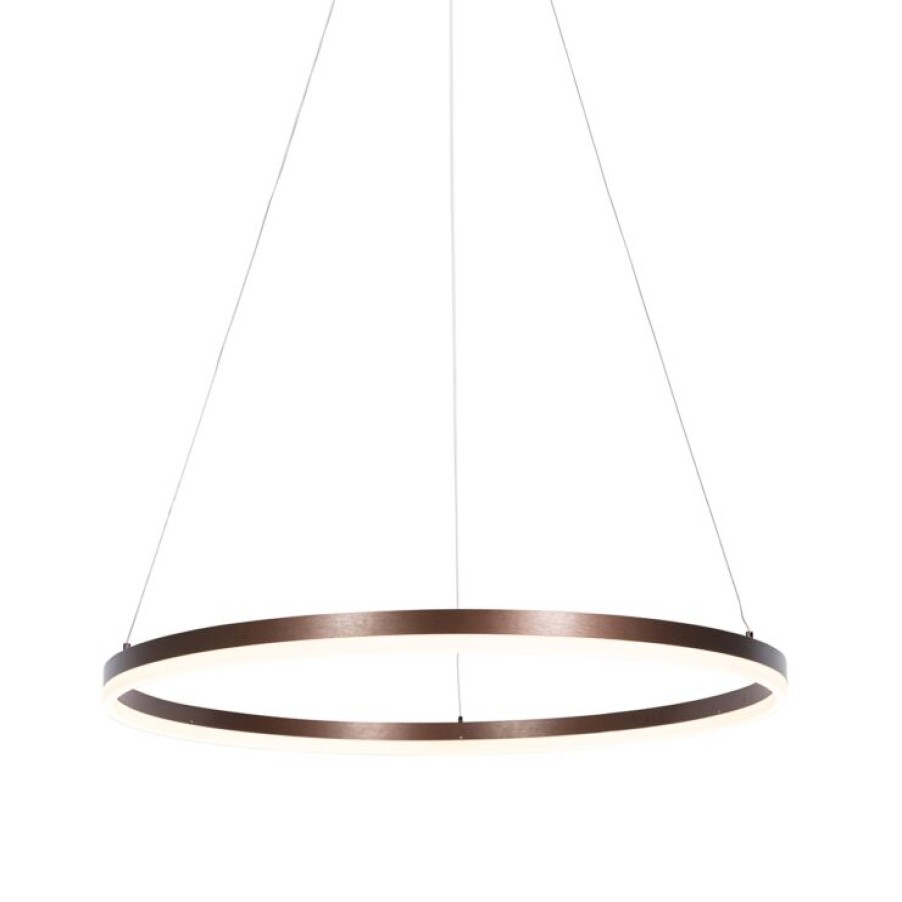 Smart Home QAZQA | Design-Hangelampe Bronze 80 Cm Inkl. Led 3-Stufig Dimmbar - Anello