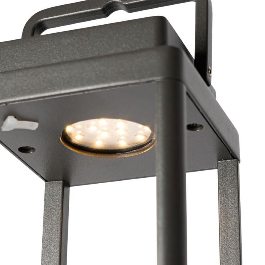 Led QAZQA | Outdoor-Tischlampe Dunkelgrau Inkl. Led Wiederaufladbar - Yara