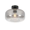 Smart Home QAZQA | Art Deco Deckenlampe Schwarz Mit Rauchglas - Bizle