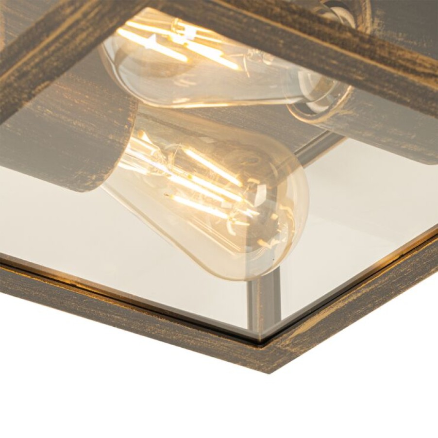 Smart Home QAZQA | Vintage Deckenlampe Antikgold Ip44 2-Flammig - Charlois