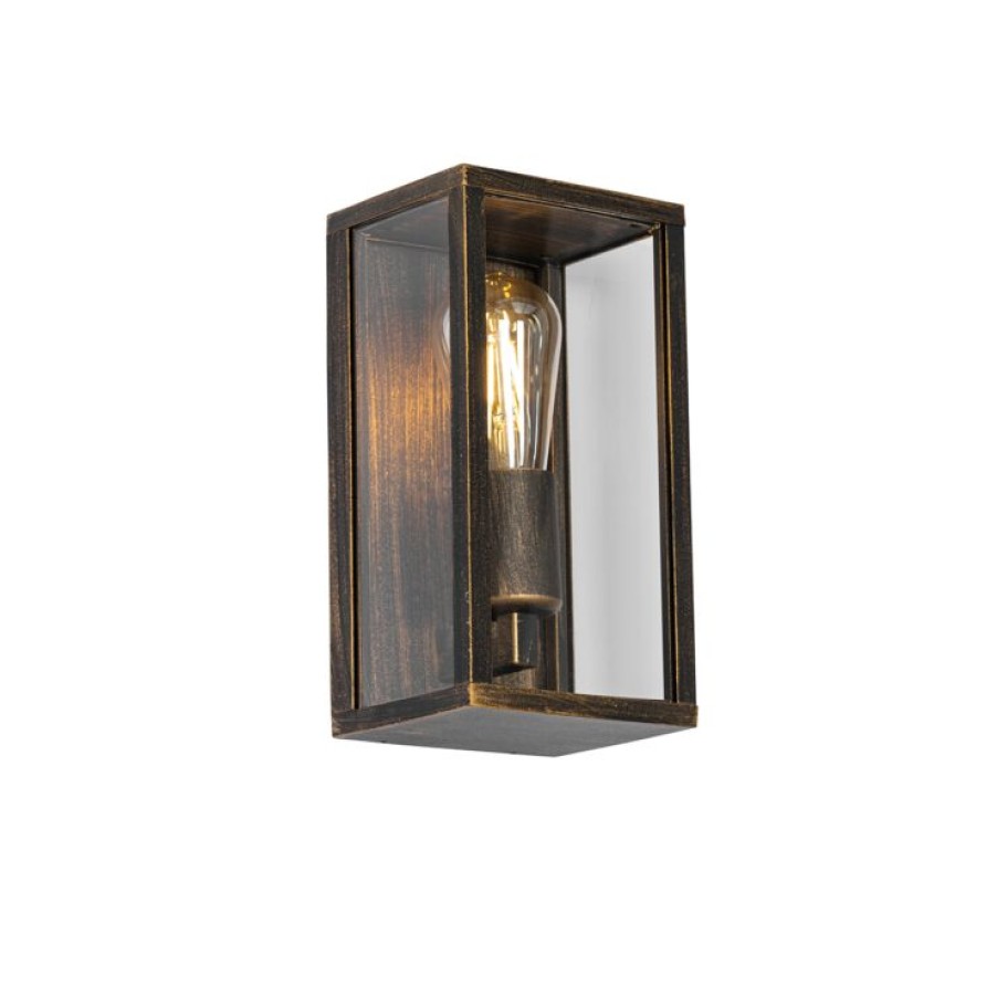 Ausenleuchten QAZQA | Vintage Wandlampe Antik Gold 26 Cm Ip44 - Charlois