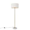 Innenbeleuchtung QAZQA | Moderne Stehlampe Messing Mit Boucle-Schirm Weis 50Cm - Kaso