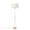 Innenbeleuchtung QAZQA | Stehlampe Verstellbar Gold Mit Boucle-Schirm Weis 50 Cm - Parte